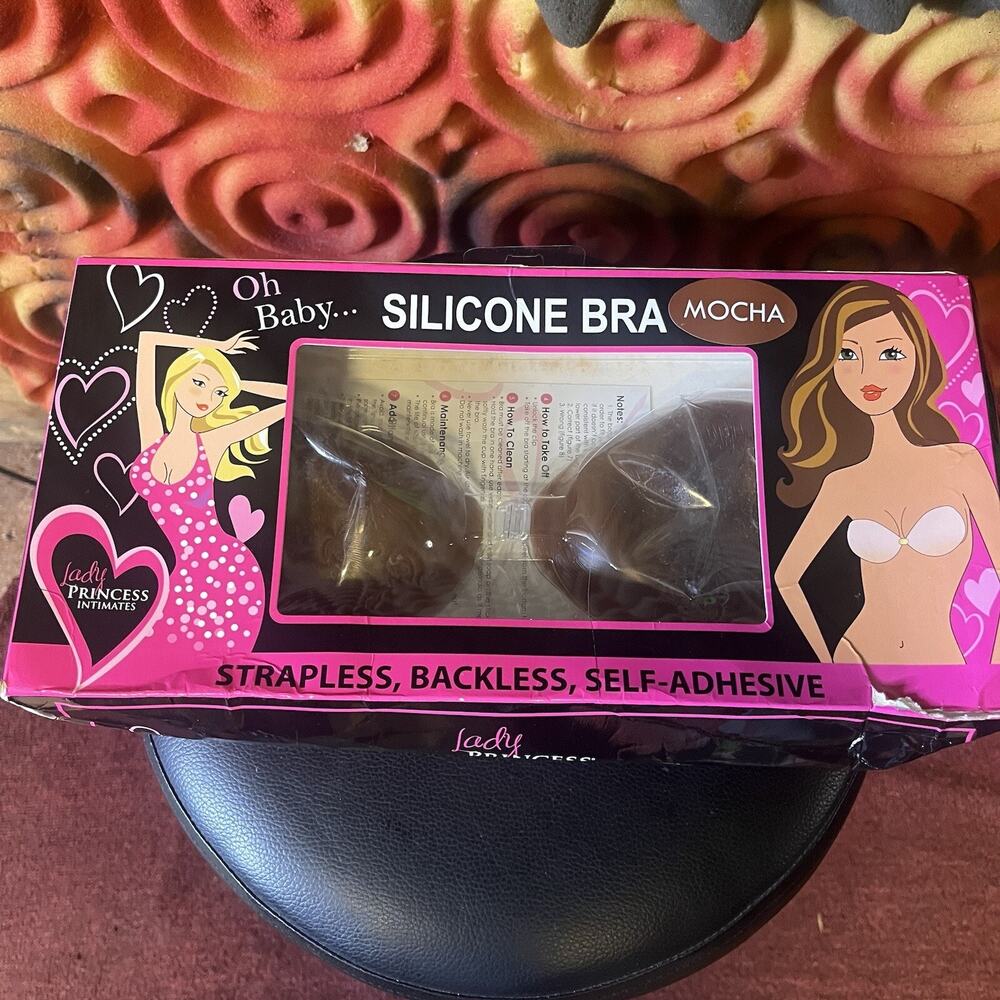 Lady Princess Strapless Backless Mocha Bras MochaBra Silicone Adhesive Cups A